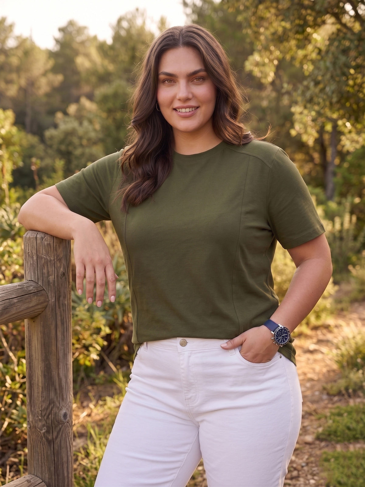 Olive Green Plus Size T-Shirt