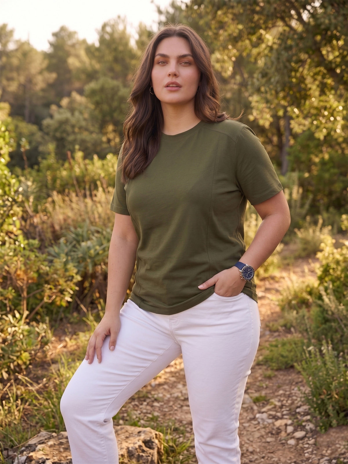 Olive Green Plus Size T-Shirt
