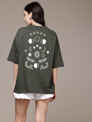 Graphic Oversized T-Shirt Moon Lunar