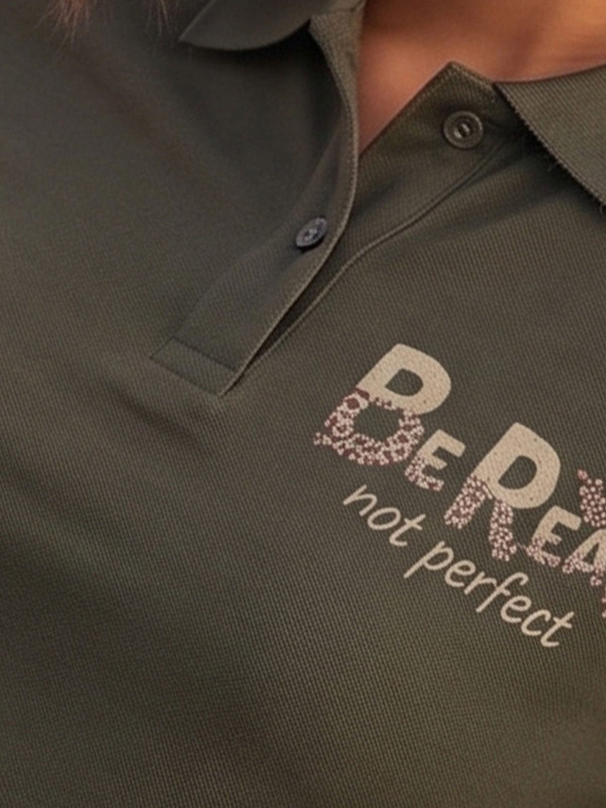 Womens Graphic Polo T-Shirt Be Real