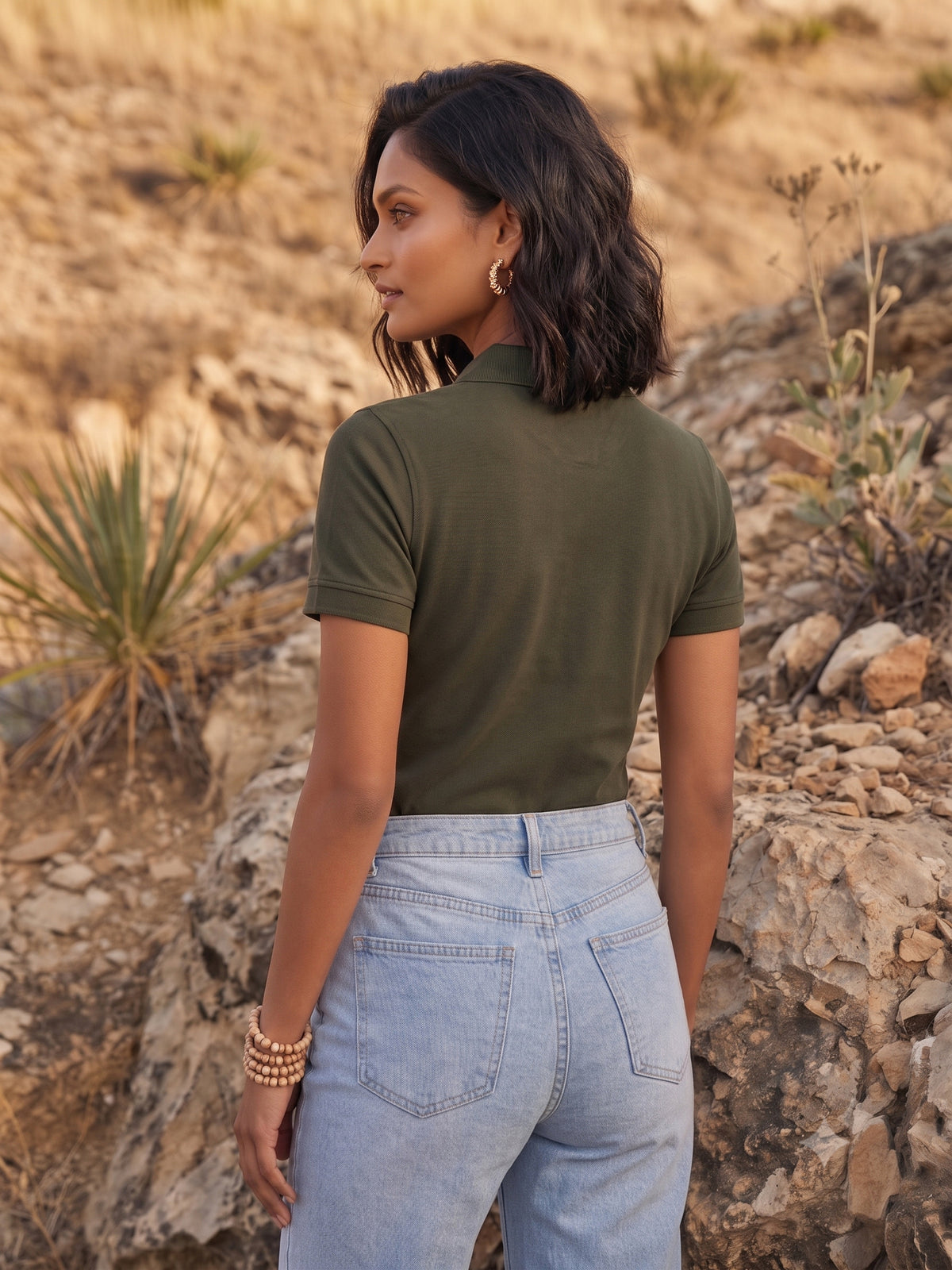 Womens Graphic Polo T-Shirt Be Real