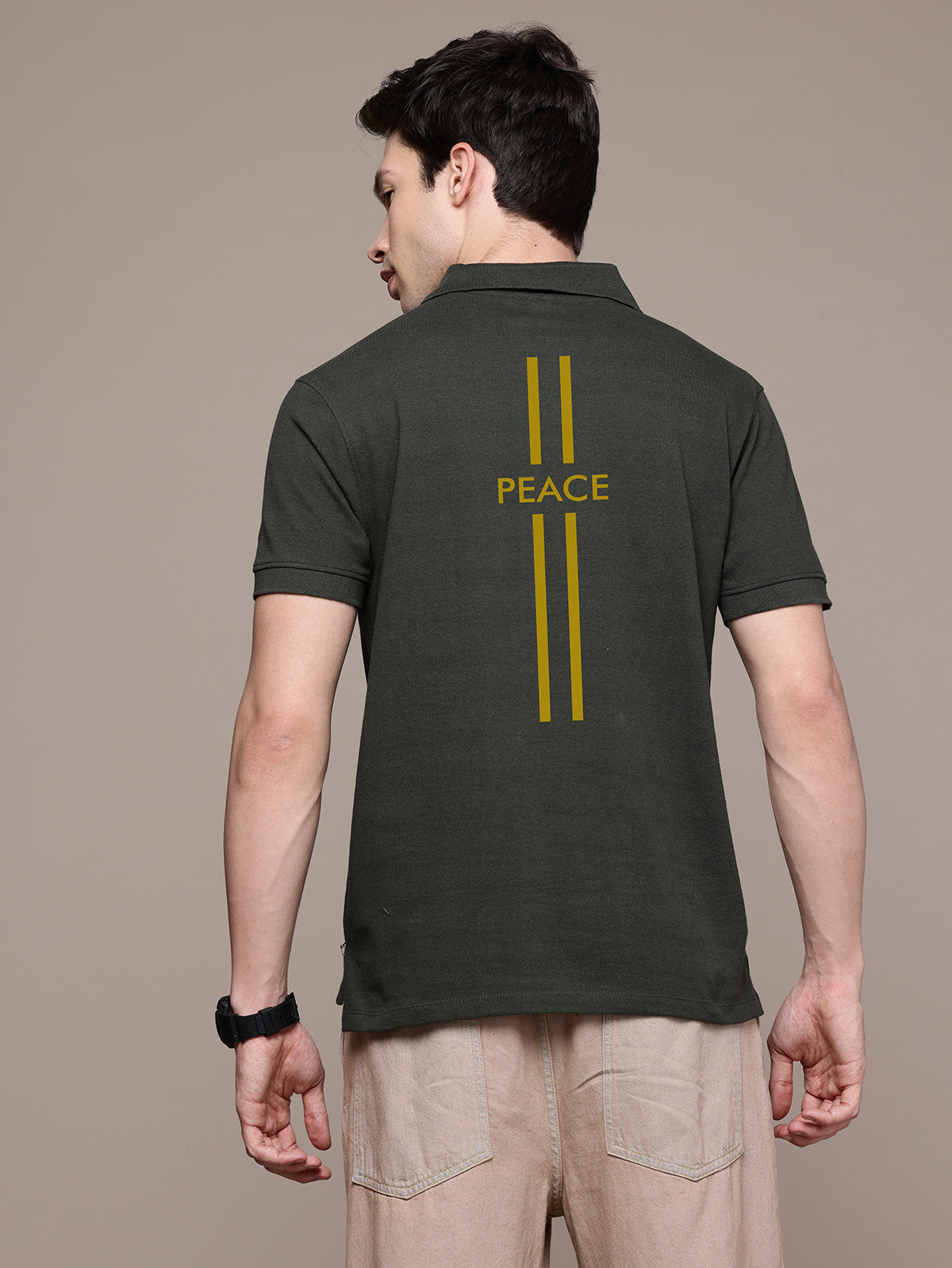 Graphic Polo Peace Print T-Shirt