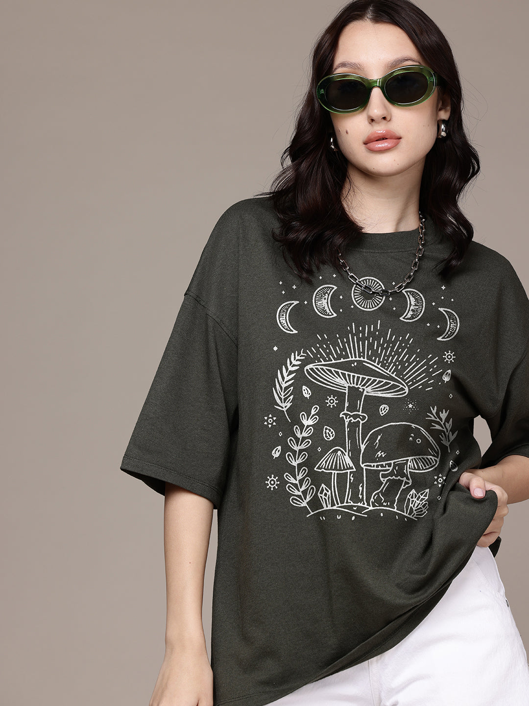 Graphic Oversized T-Shirt Mushroom