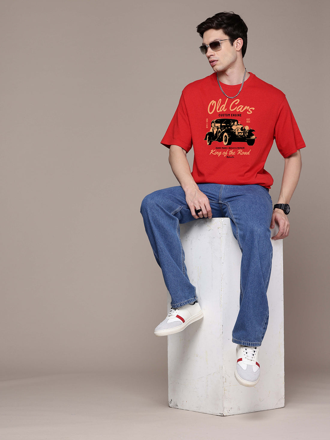 Graphic Oversized Old Car Tshirt