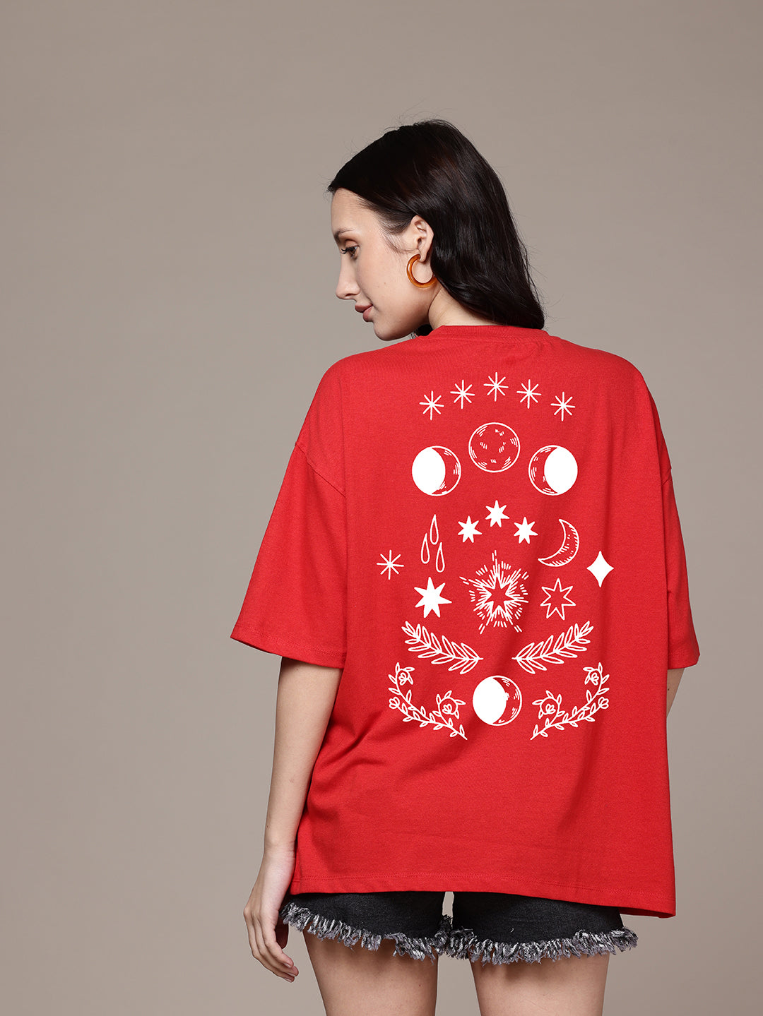 Graphic Oversized T-Shirt Moon Lunar
