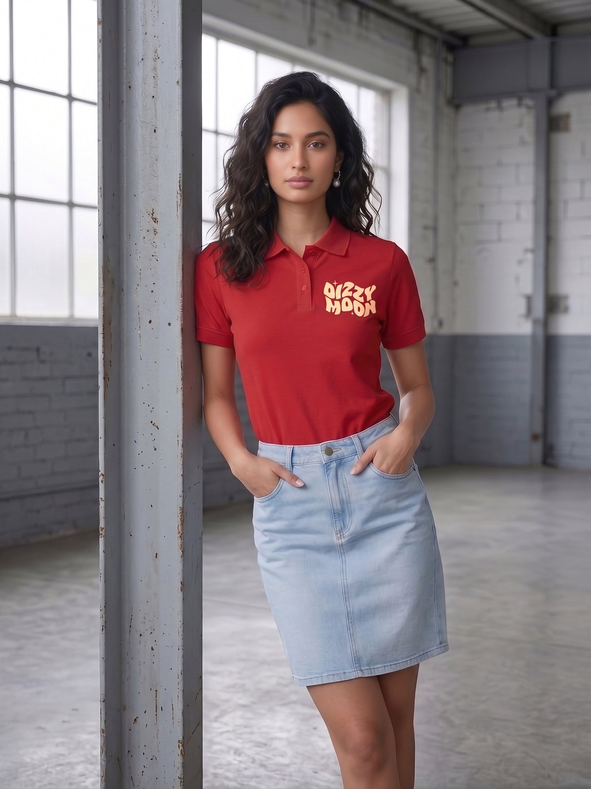 Womens Graphic Polo T-Shirt Dizzy