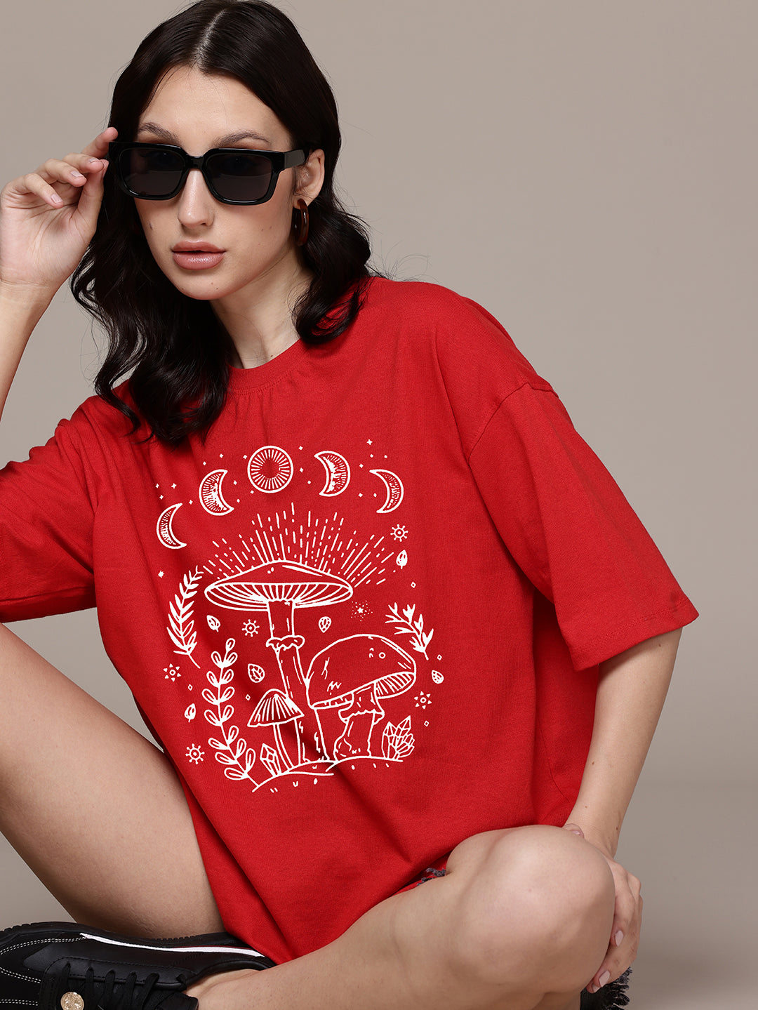 Graphic Oversized T-Shirt Mushroom