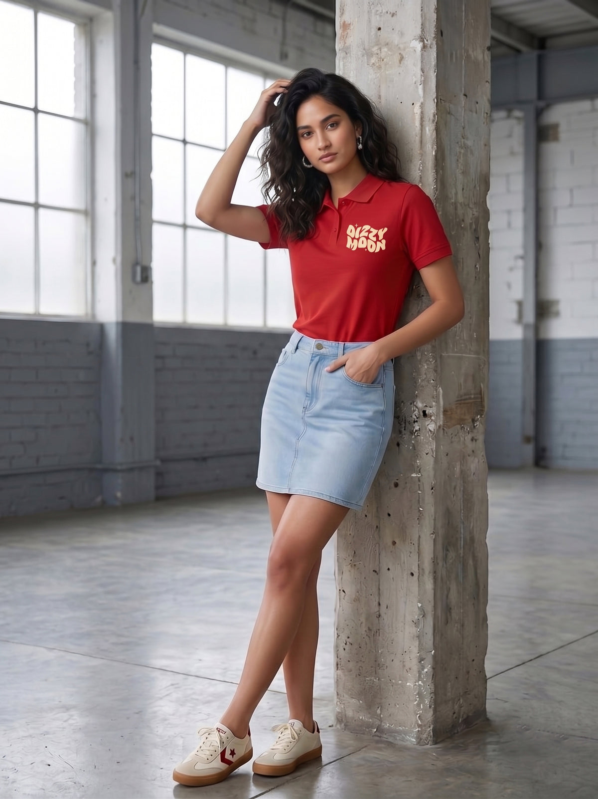 Womens Graphic Polo T-Shirt Dizzy