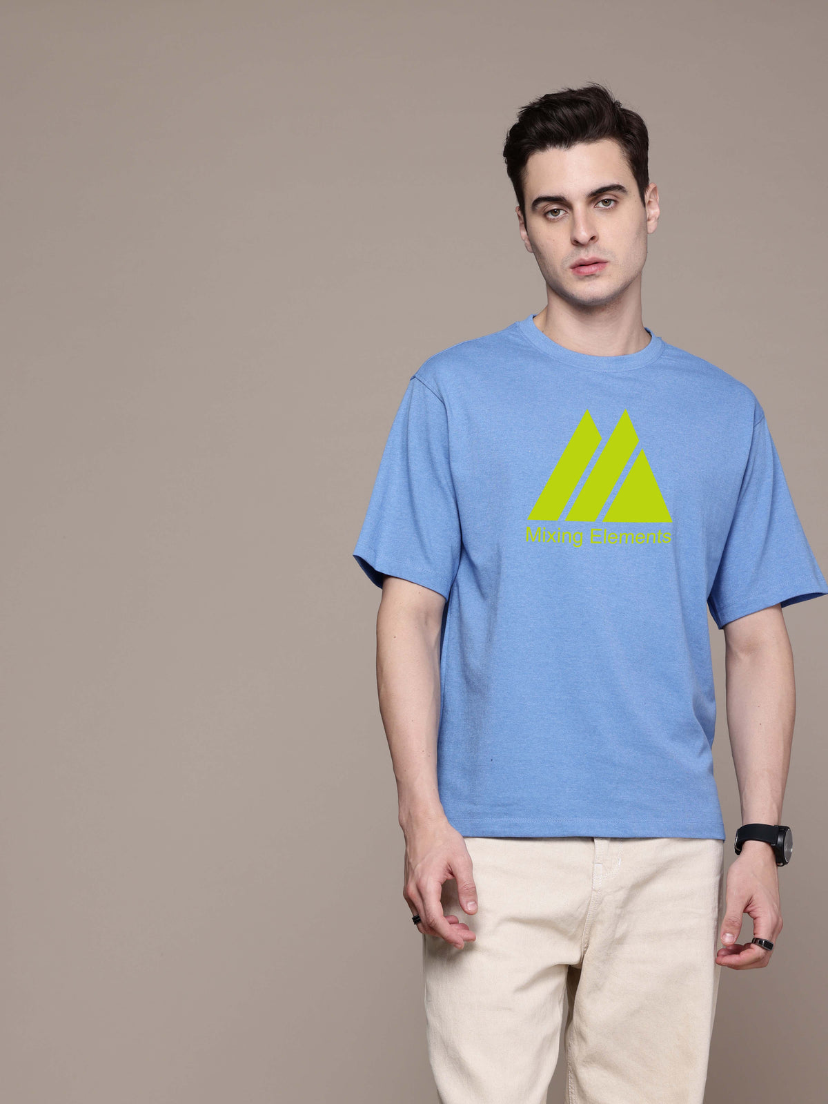Graphic Oversized Mixing Elements Print Tshirt