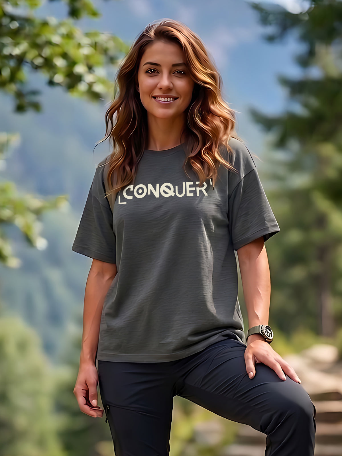 Graphic Oversized T-Shirt Conquer
