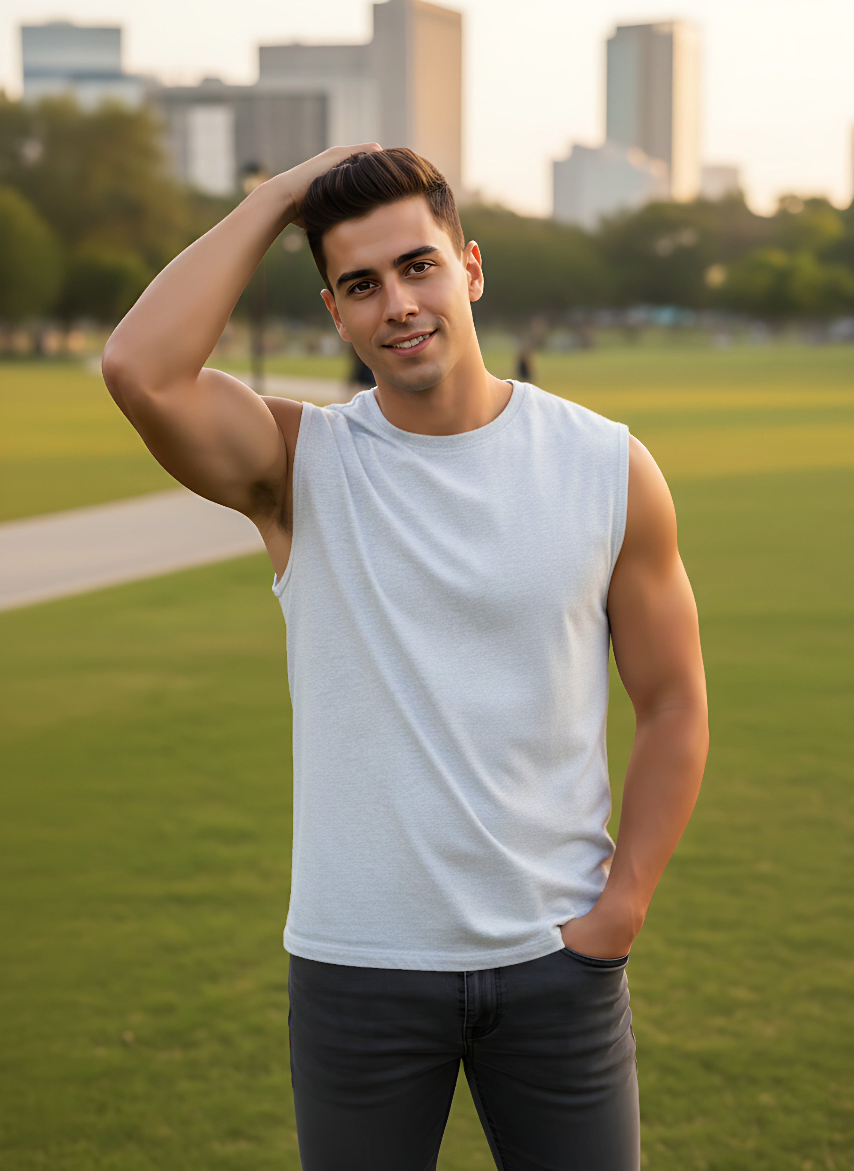 Sleeveless White T-Shirt