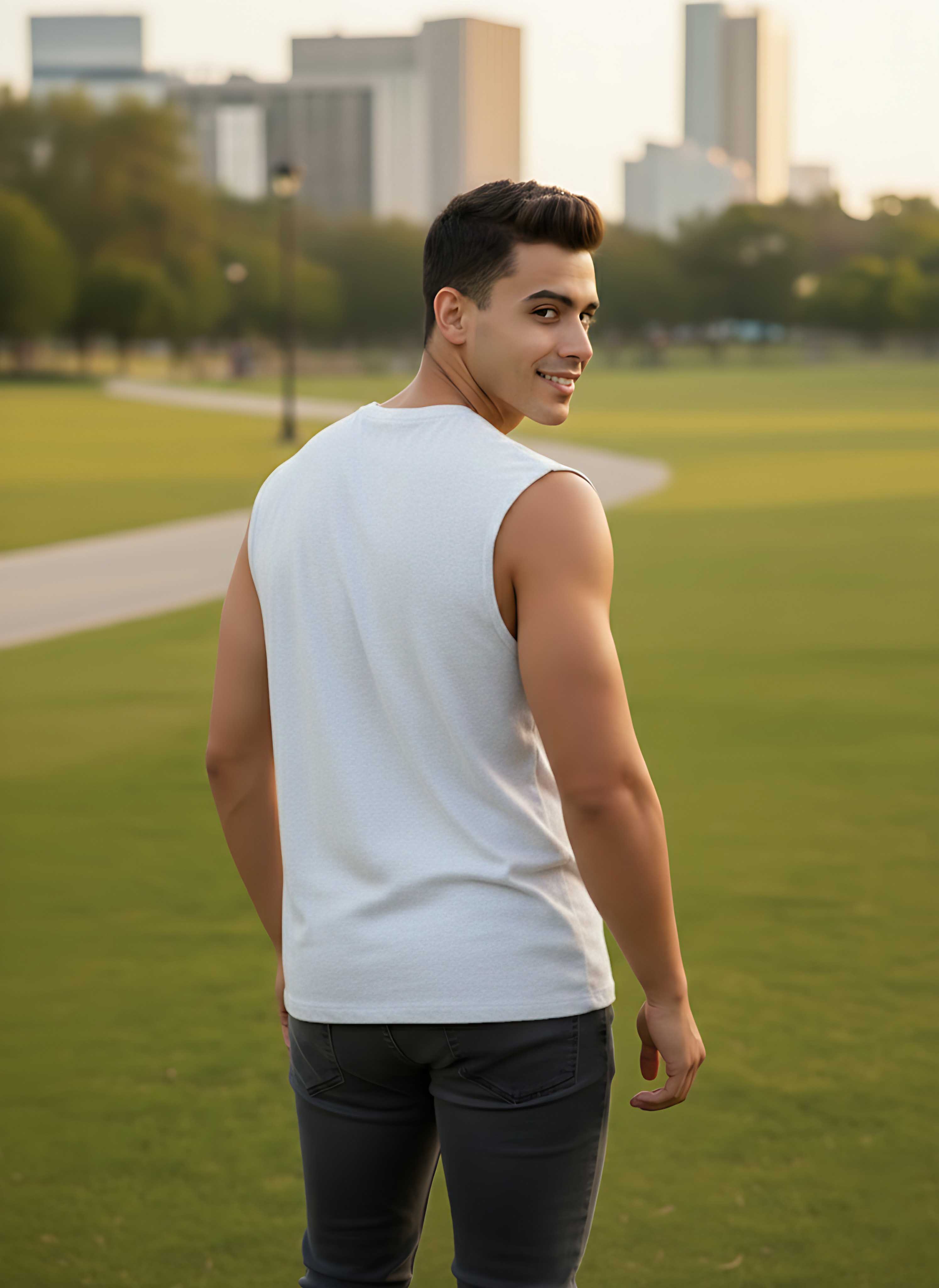 Sleeveless White T-Shirt