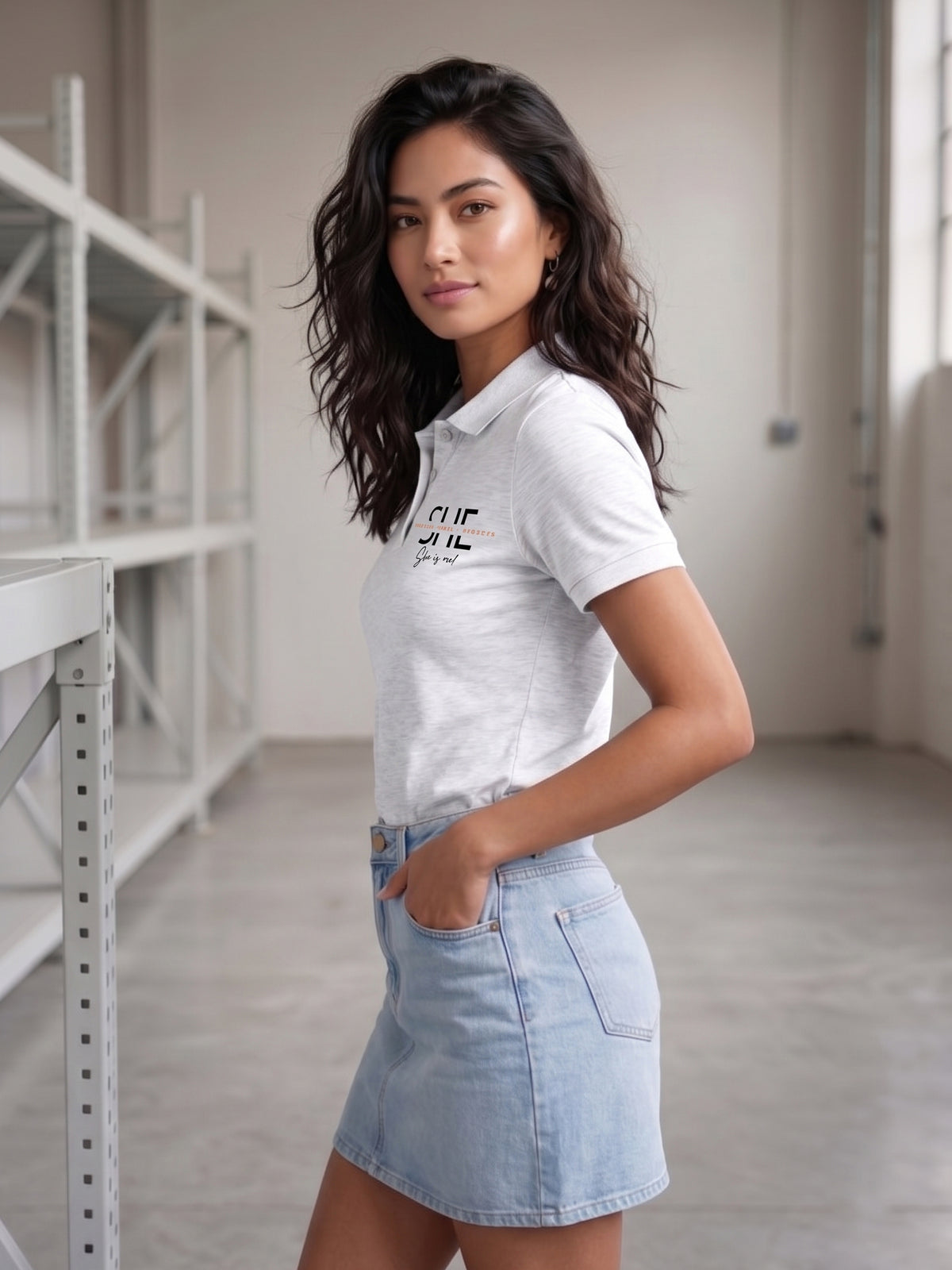 Womens Graphic Polo T-Shirt She