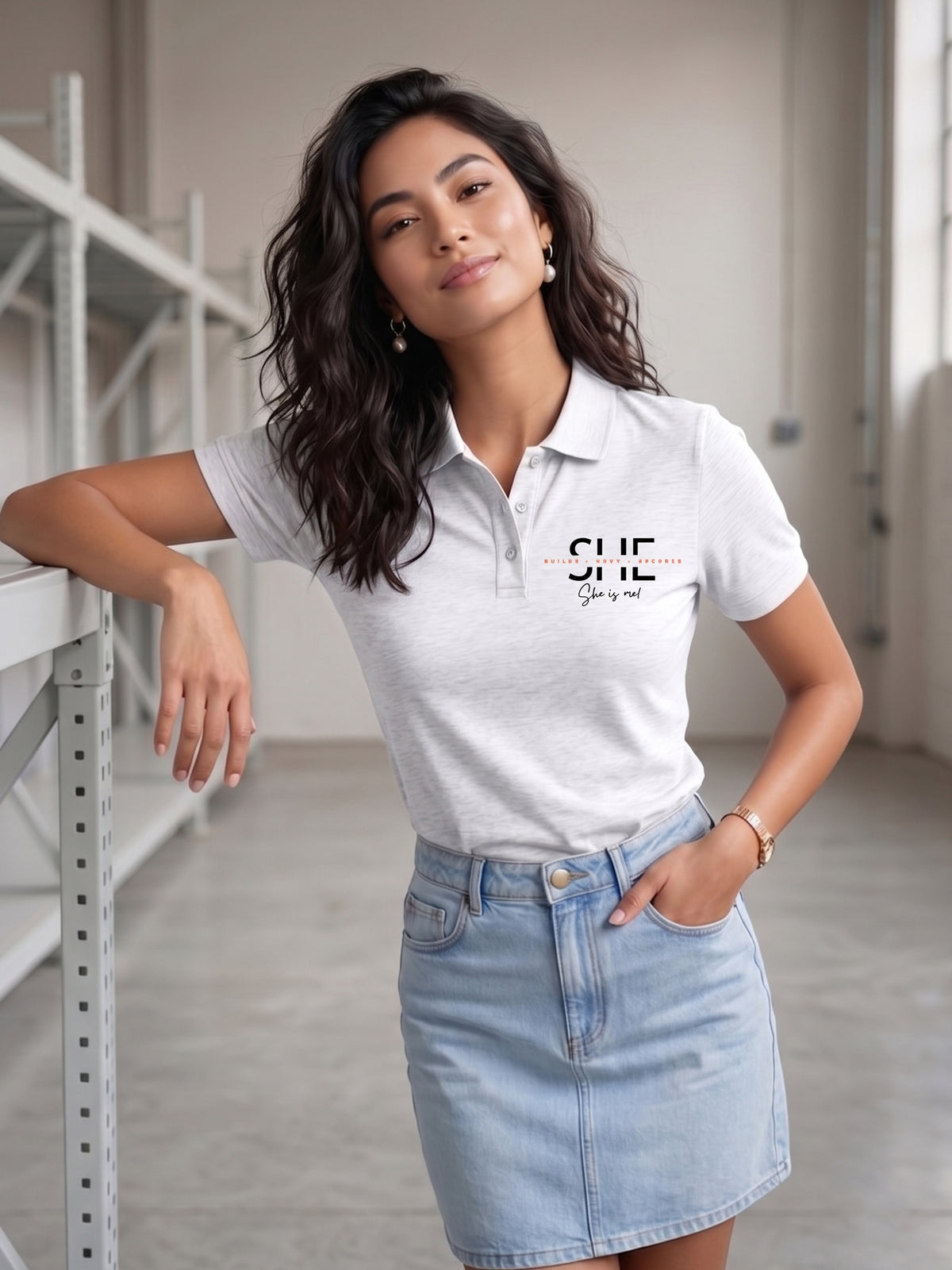 Womens Graphic Polo T-Shirt She
